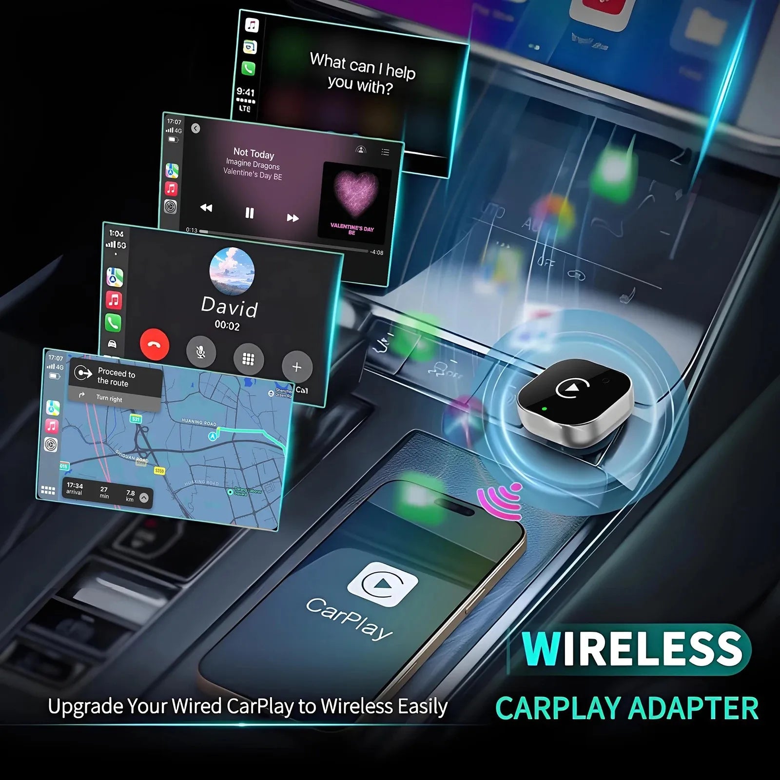 Wireless CarPlay & Android Auto Adapter بدون كابل